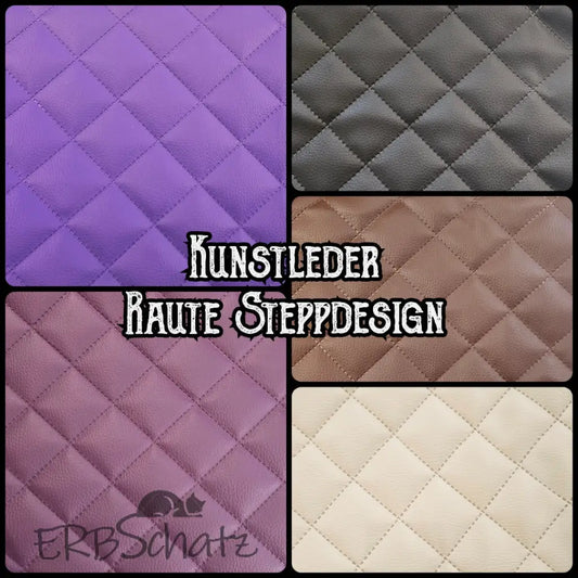 Kunstleder Rolle Basic Raute Steppdesign 50 x 140 cm