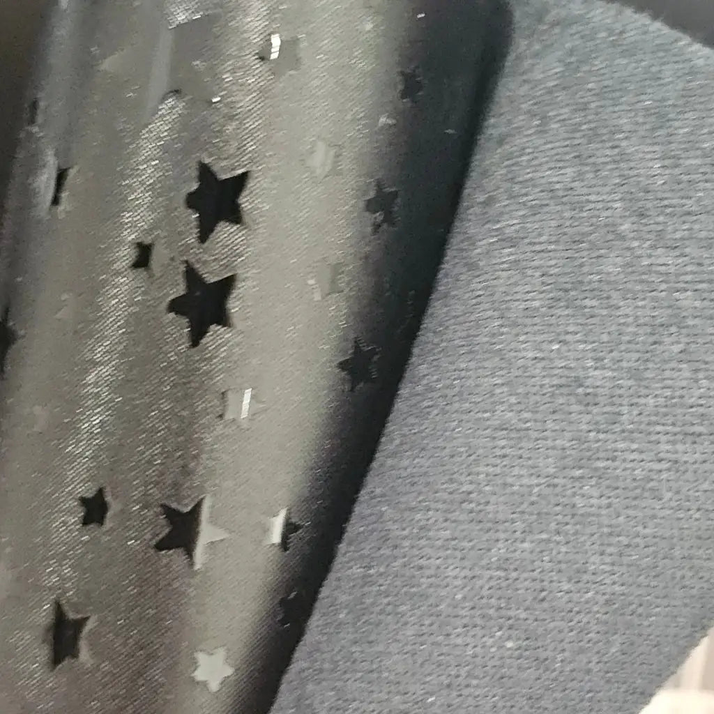 Kunstleder Satin Stars Black | Rollen 30 x 135 cm