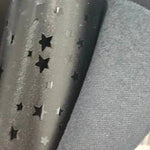 Kunstleder Satin Stars Black | Rollen 30 x 135 cm