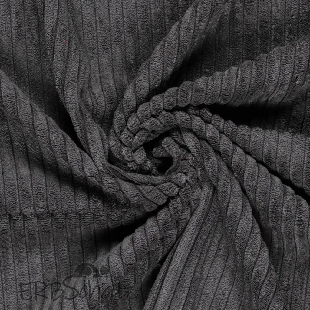 Breitcord | Farbauswahl | 1 cm Rippen - Dunkelgrau