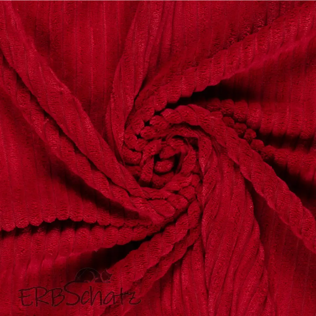 Breitcord | Farbauswahl | 1 cm Rippen - Rot