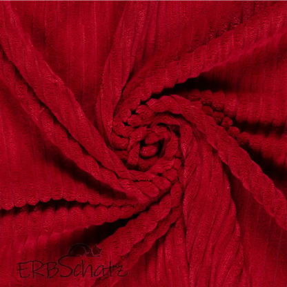 Breitcord | Farbauswahl | 1 cm Rippen - Rot