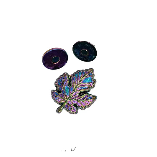 Magnet Taschenverschluss Blatt Rainbow