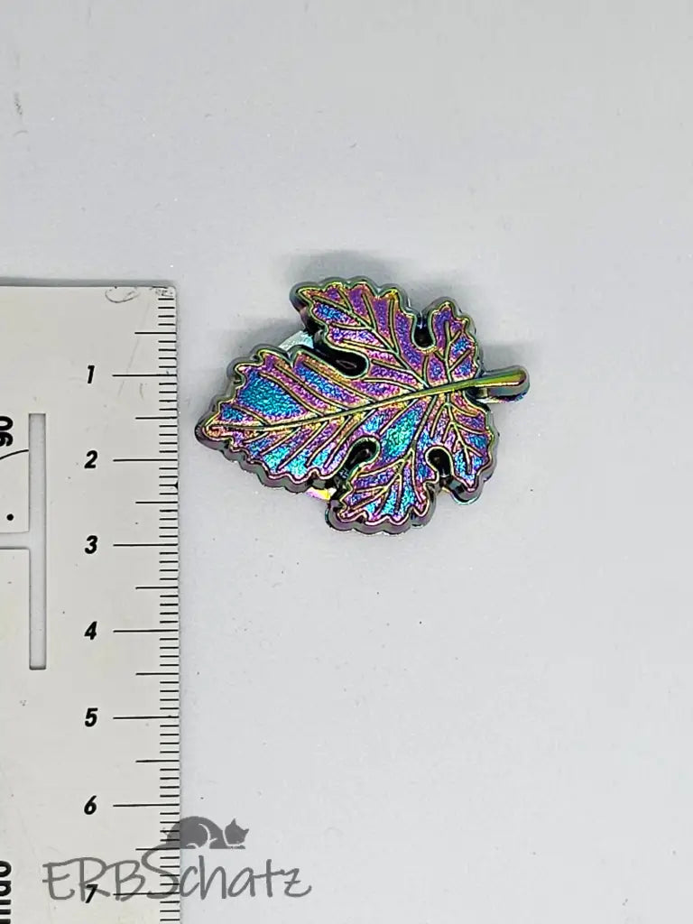 Magnet Taschenverschluss Blatt - Rainbow