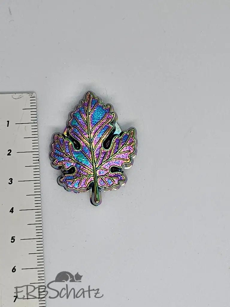 Magnet Taschenverschluss Blatt - Rainbow