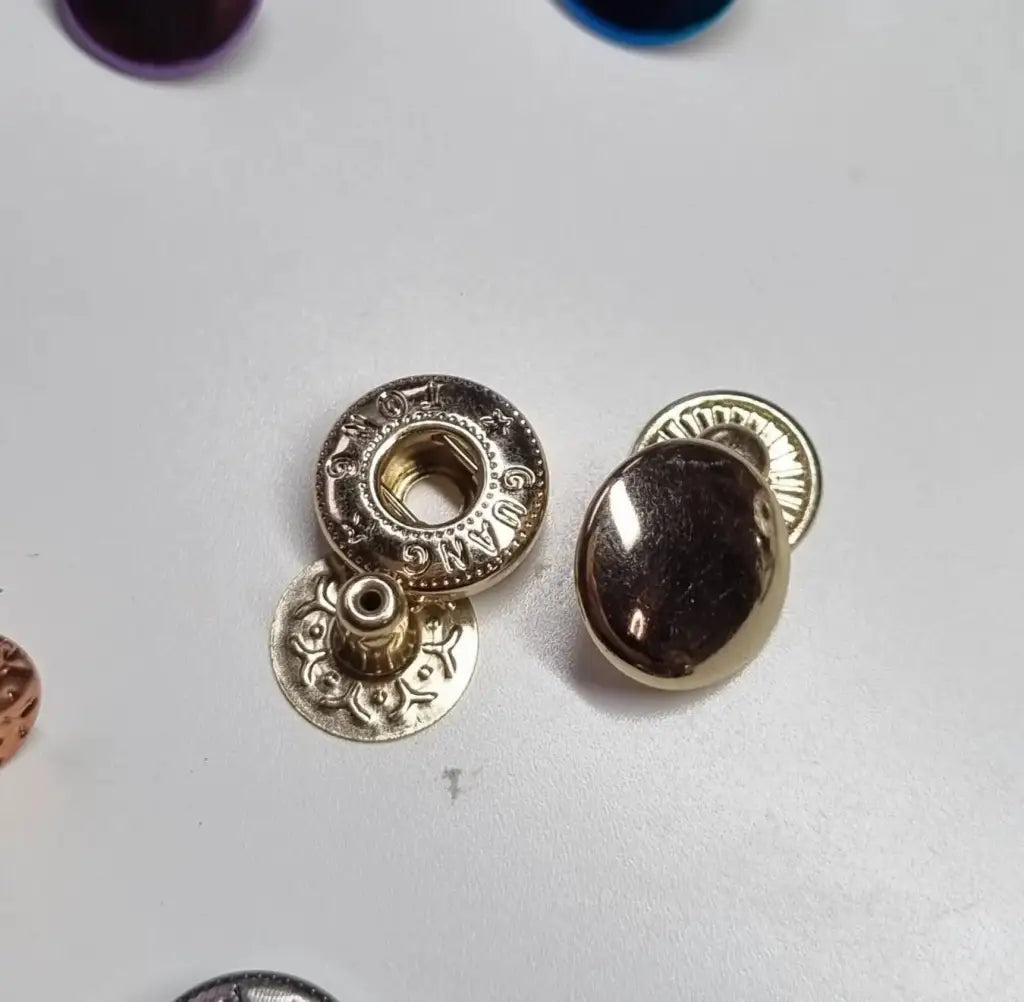 Metall Druckknöpfe 12mm Gold