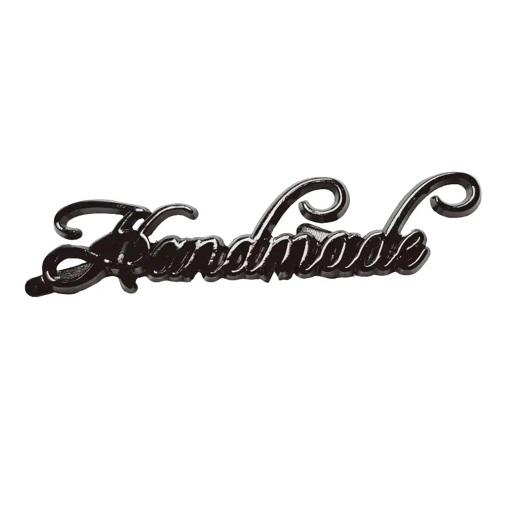 Metall Label ’Handmade’ Big Schreibschrift Gun Metal