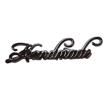 Metall Label ’Handmade’ Big Schreibschrift Gun Metal
