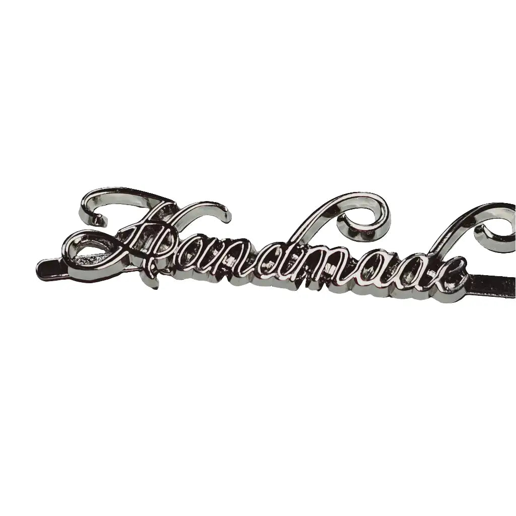 Metall Label ’Handmade’ Big Schreibschrift Gun Metal