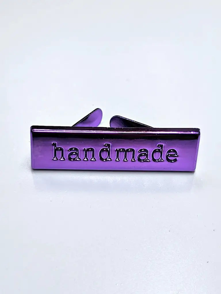 Metall Label ’Handmade’ Metallic Colours Blau