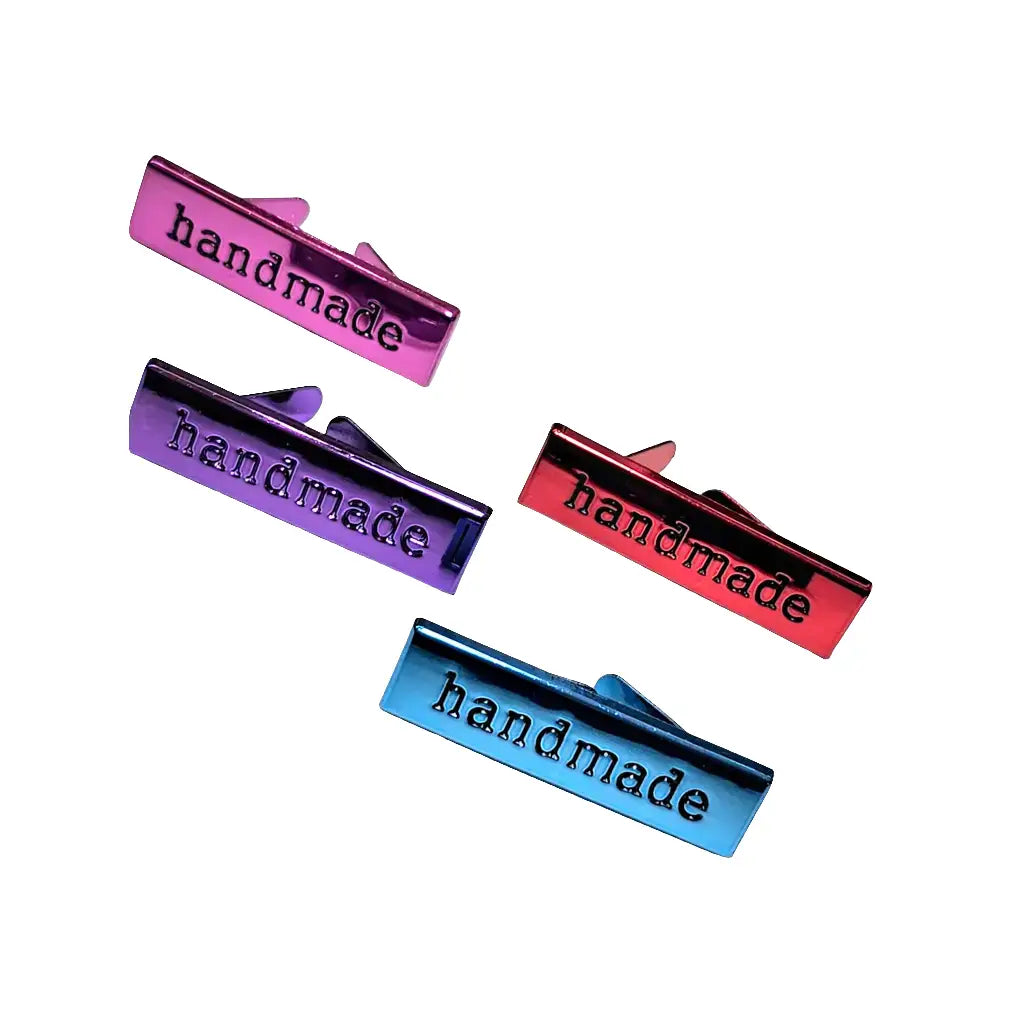Metall Label ’Handmade’ Metallic Colours Blau