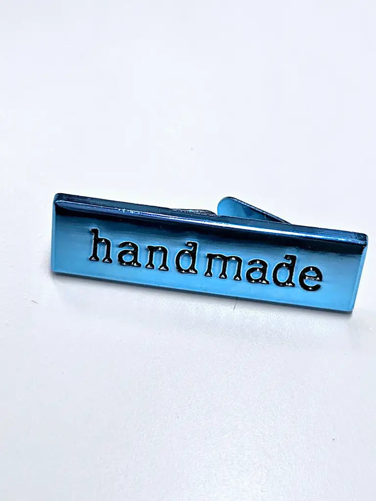 Metall Label ’Handmade’ Metallic Colours Blau