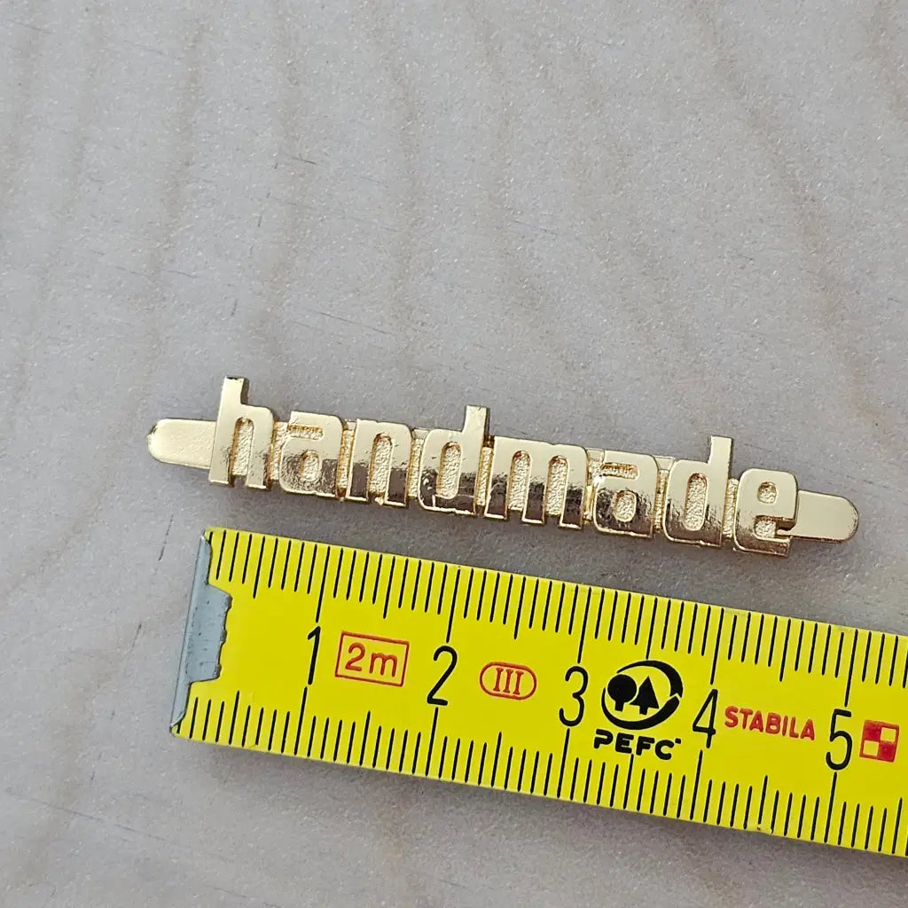 Metall Label ’Handmade’ Modern Gold