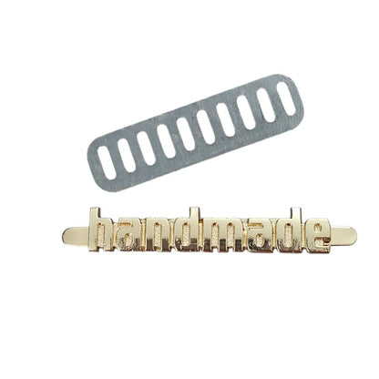 Metall Label ’Handmade’ Modern Gold