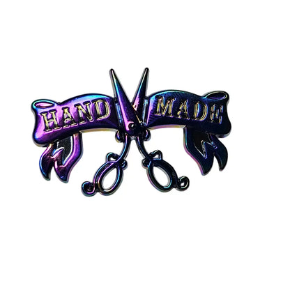 Metall Label ’Handmade Retrodesign’ - Farbauswahl Rainbow