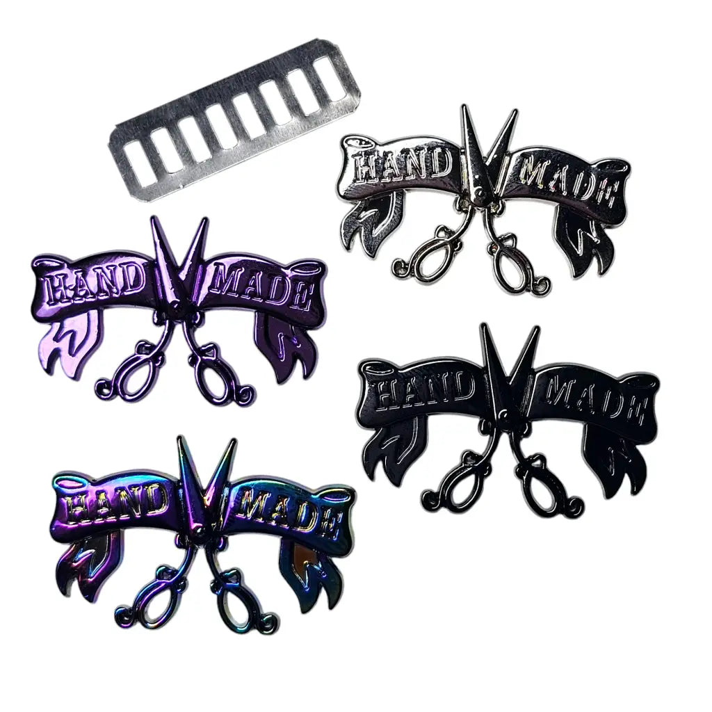 Metall Label ’Handmade Retrodesign’ - Farbauswahl Rainbow