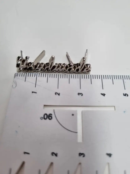 Metall Label ’Handmade’ Schreibschrift Gold