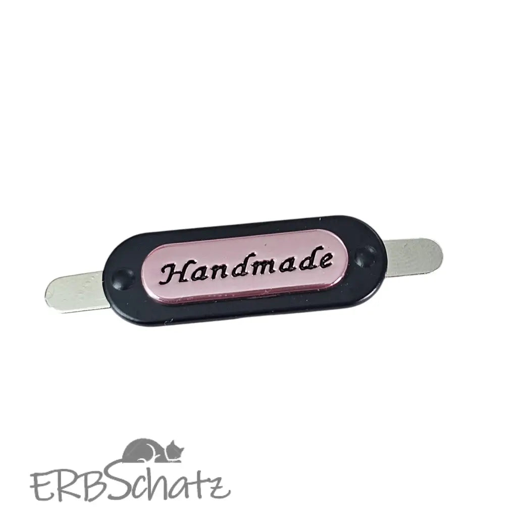 Metall Label ’Handmade’ zweifarbig - Metallic/Black - Light