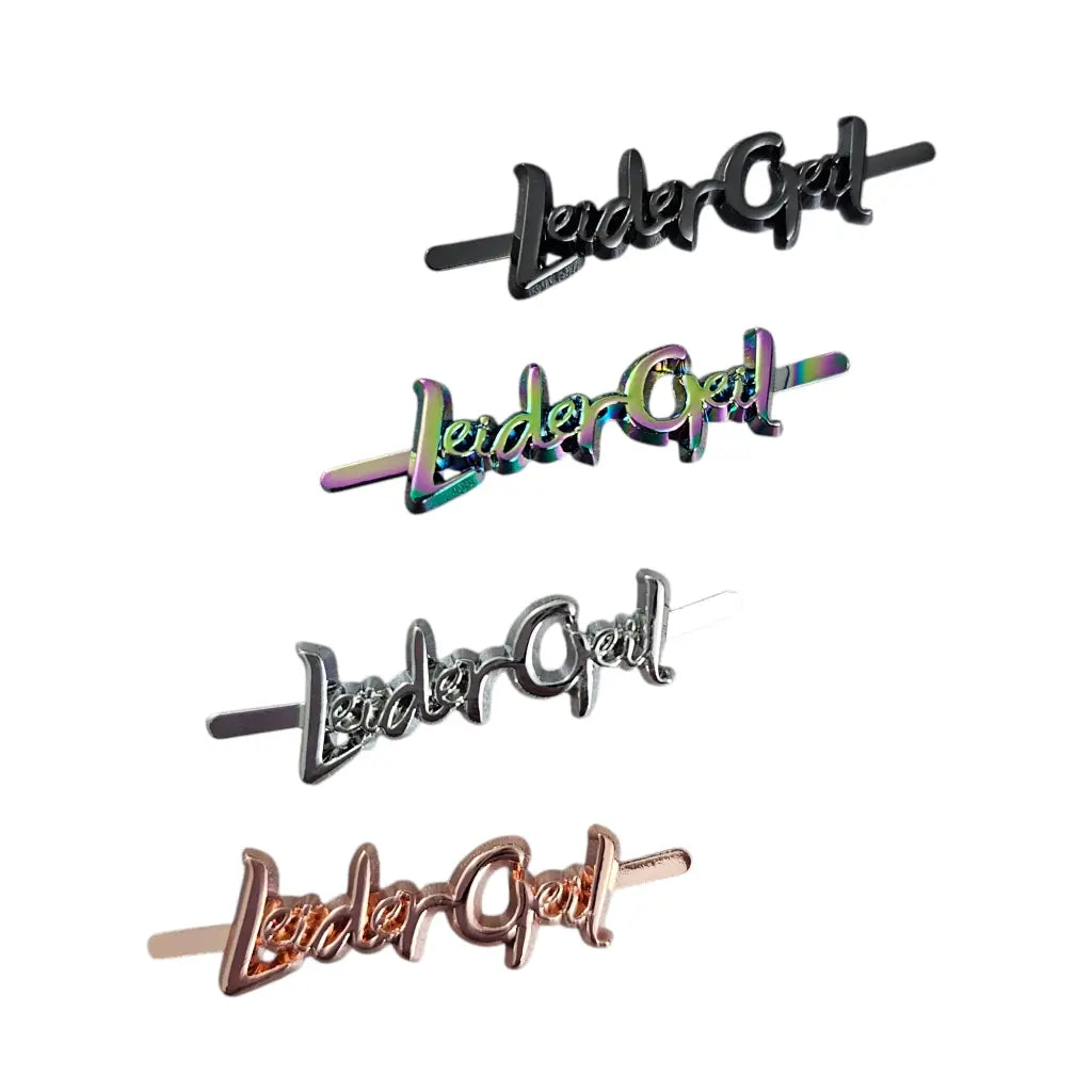Metall Label ’LeiderGeil’ Schreibschrift Rainbow