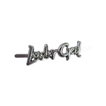 Metall Label ’LeiderGeil’ Schreibschrift Rainbow