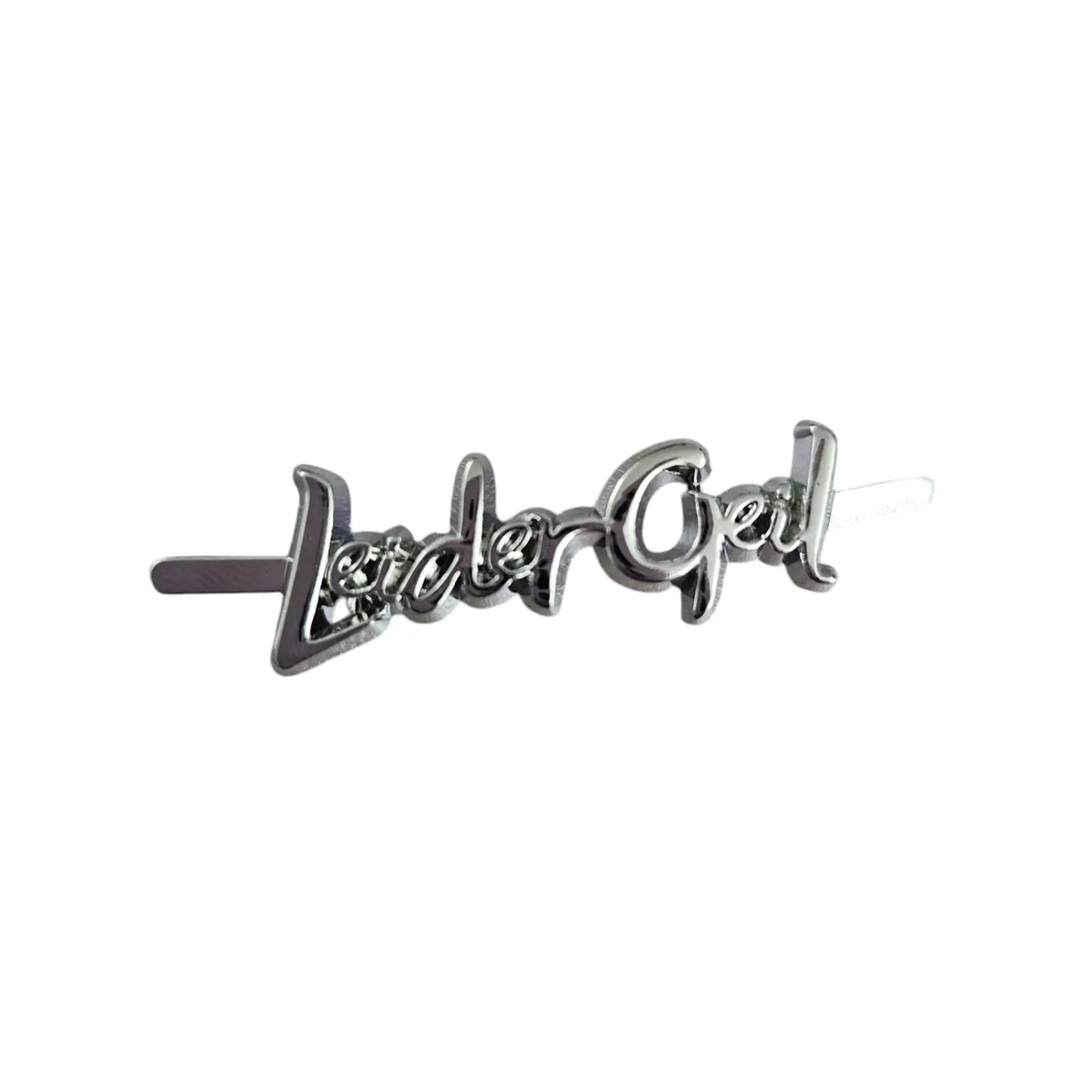 Metall Label ’LeiderGeil’ Schreibschrift Rainbow