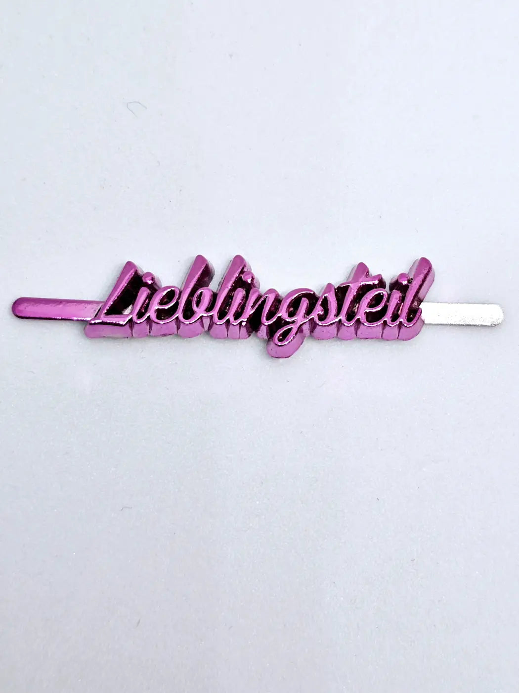 Metall Label ’Lieblingsteil’ Metallicfarben Schreibschrift