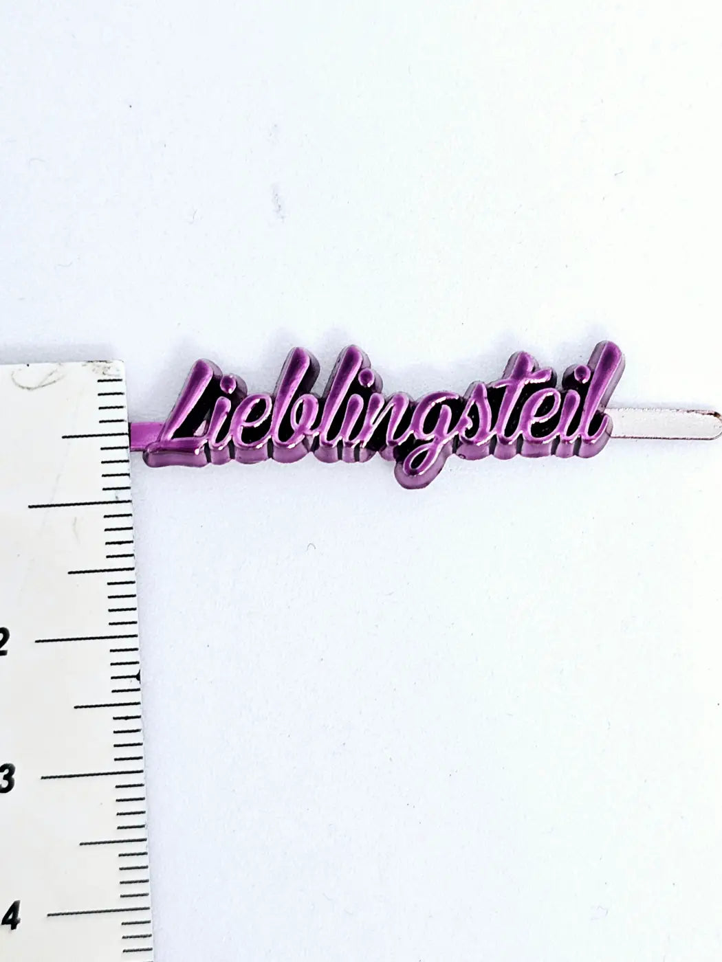 Metall Label ’Lieblingsteil’ Metallicfarben Schreibschrift