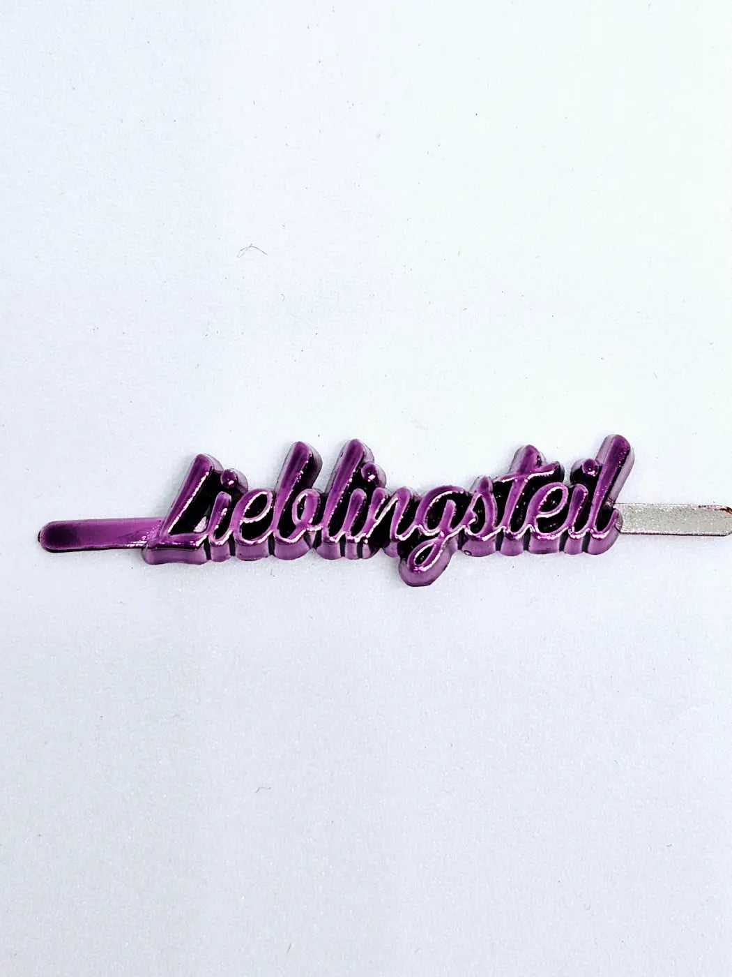 Metall Label ’Lieblingsteil’ Metallicfarben Schreibschrift