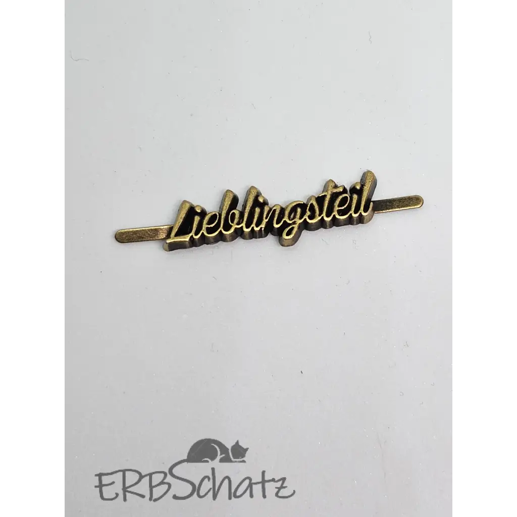 Metall Label ’Lieblingsteil’ Schreibschrift - Bronze
