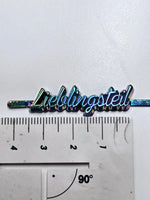 Metall Label ’Lieblingsteil’ Schreibschrift Rainbow