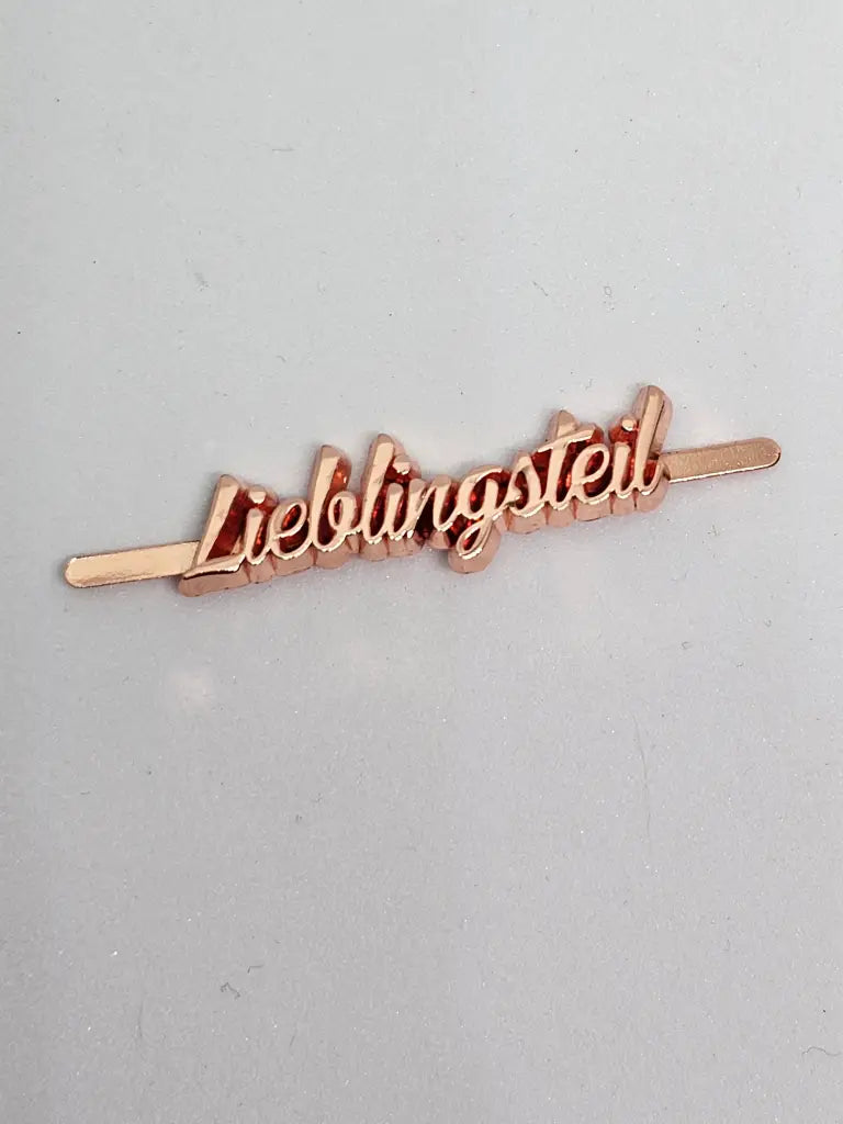 Metall Label ’Lieblingsteil’ Schreibschrift Rainbow