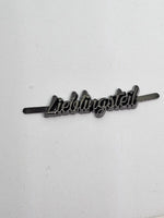 Metall Label ’Lieblingsteil’ Schreibschrift Rainbow