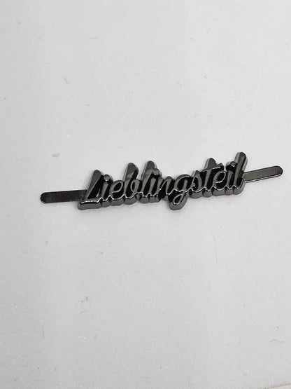 Metall Label ’Lieblingsteil’ Schreibschrift Rainbow