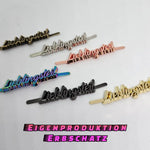 Metall Label ’Lieblingsteil’ Schreibschrift Rainbow