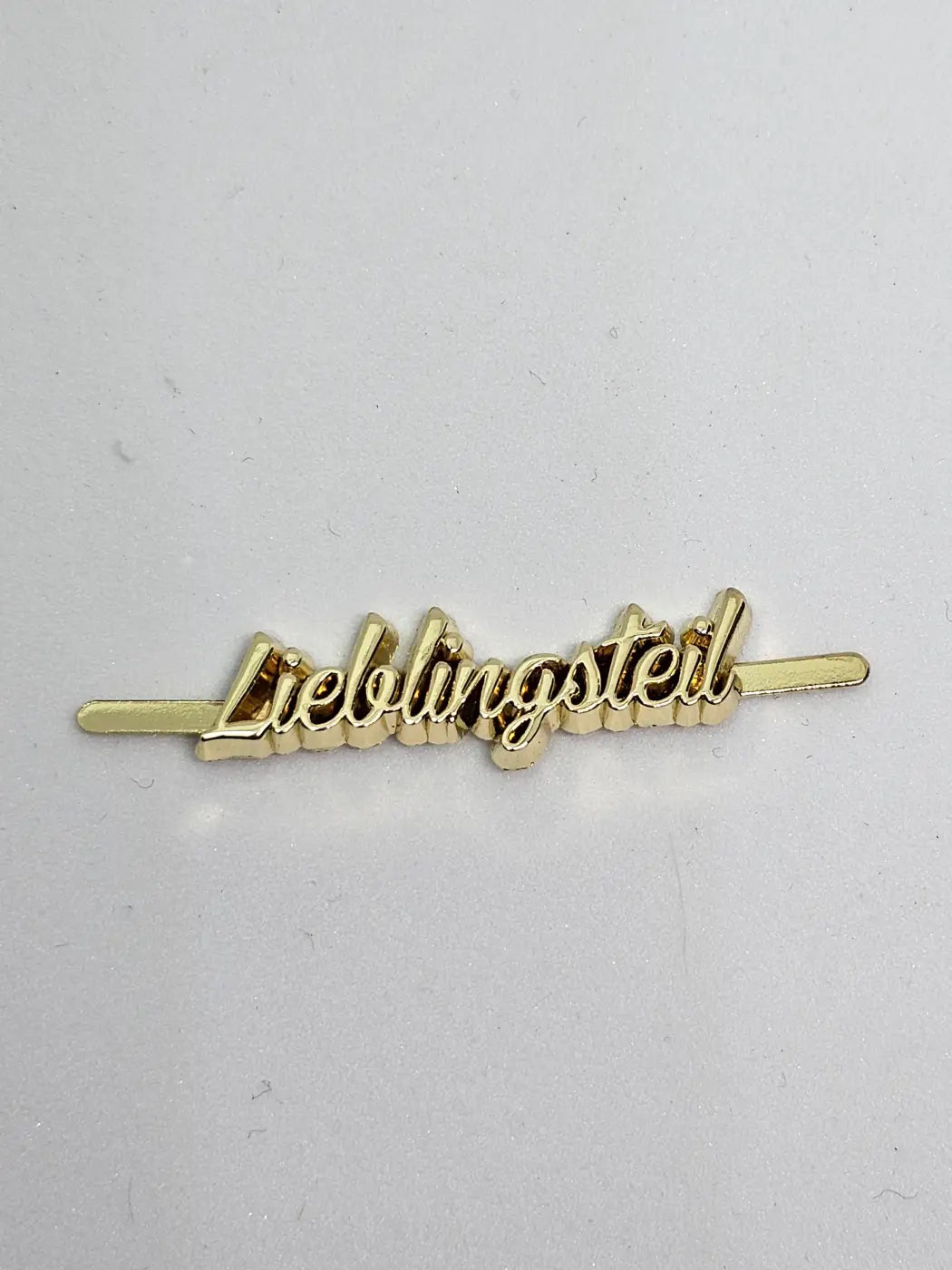 Metall Label ’Lieblingsteil’ Schreibschrift Rainbow