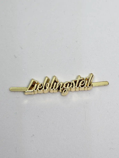 Metall Label ’Lieblingsteil’ Schreibschrift Rainbow