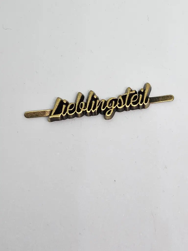 Metall Label ’Lieblingsteil’ Schreibschrift Rainbow