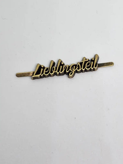Metall Label ’Lieblingsteil’ Schreibschrift Rainbow