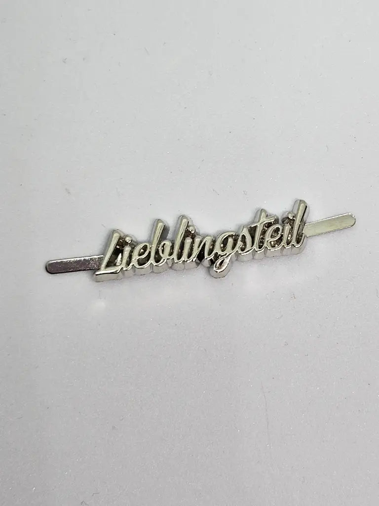 Metall Label ’Lieblingsteil’ Schreibschrift Rainbow