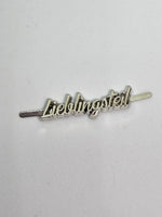 Metall Label ’Lieblingsteil’ Schreibschrift Rainbow