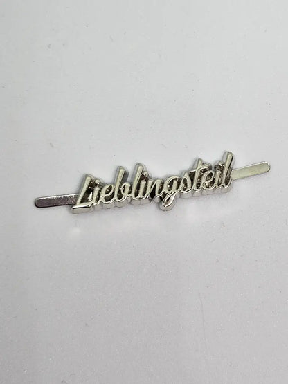 Metall Label ’Lieblingsteil’ Schreibschrift Rainbow