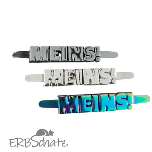 Metall Label ’MEINS’ Rainbow