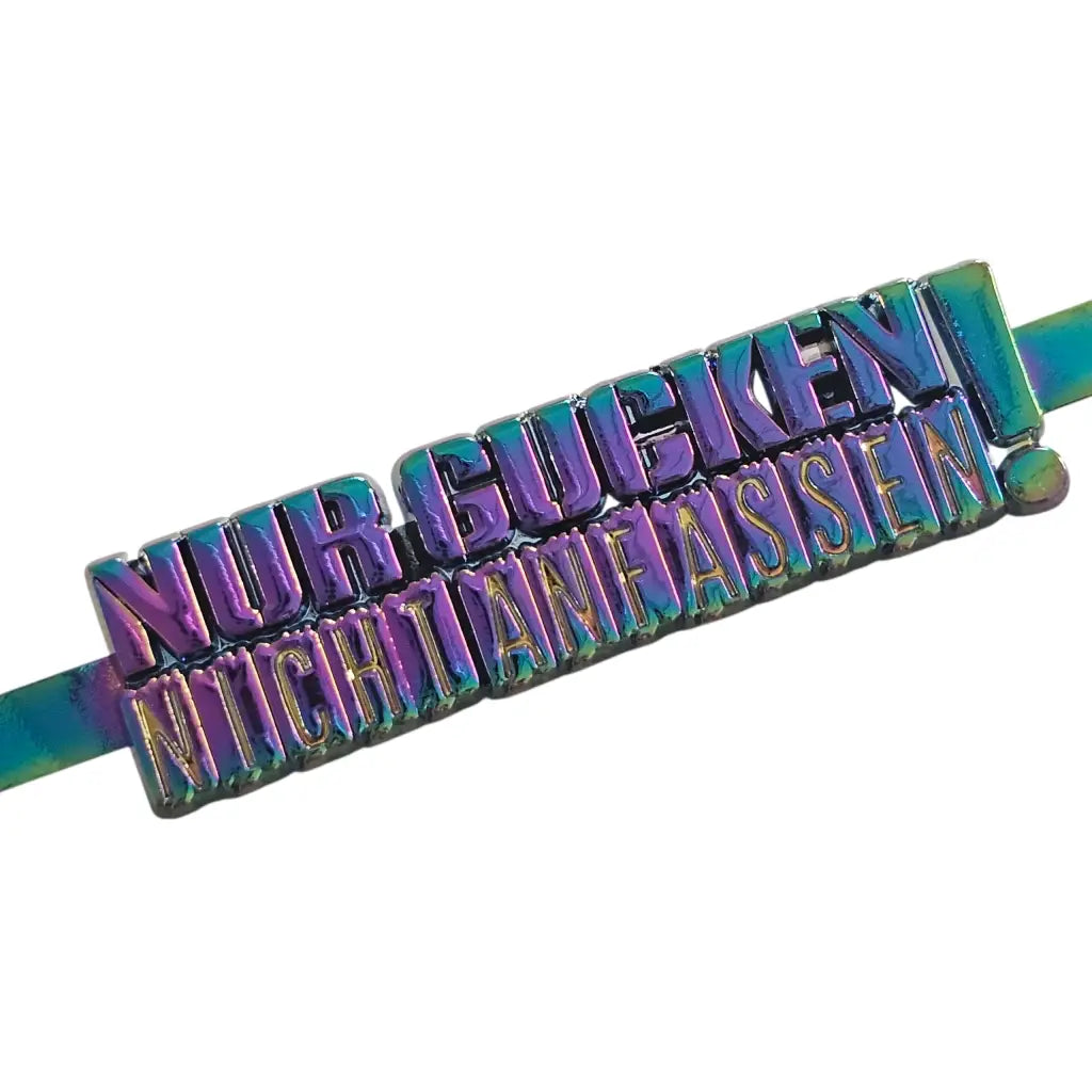 Metall Label ’Nur gucken nicht anfassen’ Rainbow