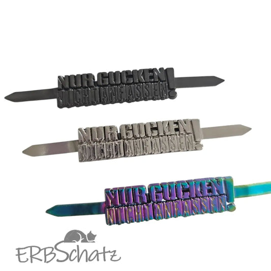 Metall Label ’Nur gucken nicht anfassen’ Rainbow