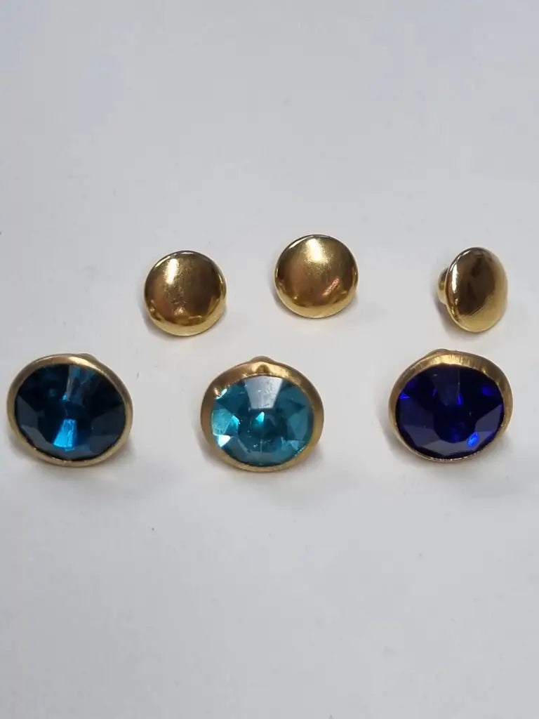 Nieten Gold mit Strassstein Farbauswahl 8x4 mm Lila