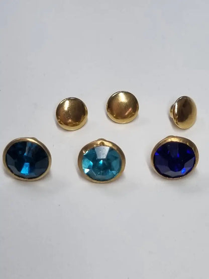 Nieten Gold mit Strassstein Farbauswahl 8x4 mm Lila