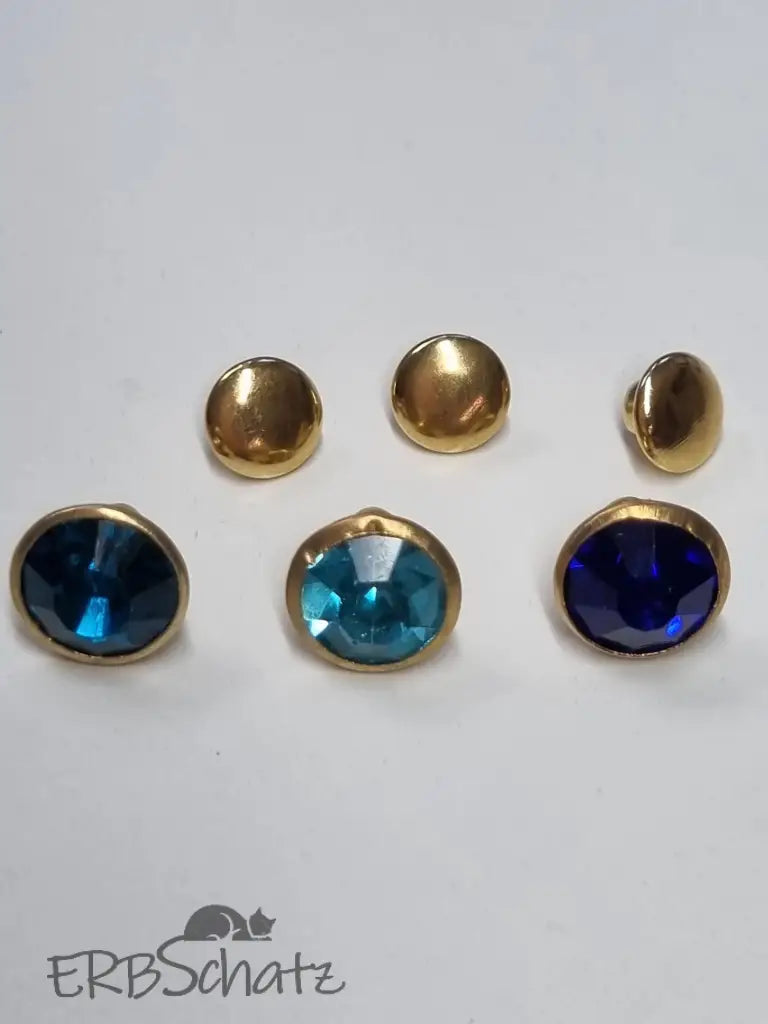 Nieten Gold mit Strassstein Farbauswahl 8x4 mm Lila