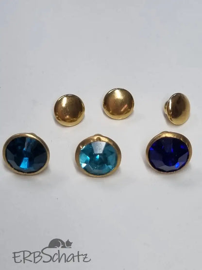 Nieten Gold mit Strassstein Farbauswahl 8x4 mm Lila