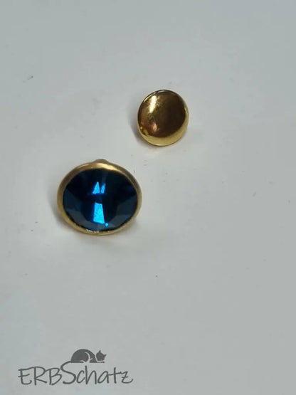 Nieten Gold mit Strassstein Farbauswahl 8x4 mm Lila