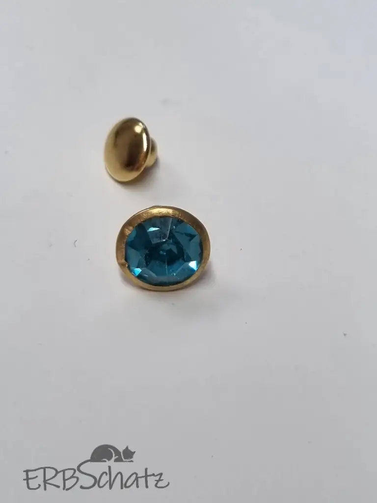 Nieten Gold mit Strassstein Farbauswahl 8x4 mm Lila